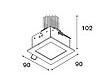    Slide square IP44 LED < 900lm 1-10V/Pushdim RG