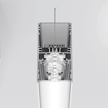  Artemide A.39 Suspension/Ceiling - Structural Module 1184mm - Direct Emission - 3000K - Undimmable - Silver AT13105 PS1036850-90894