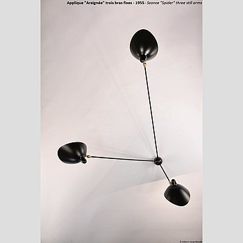 3 STILL ARMS SPIDER WALL LAMP Serge Mouille