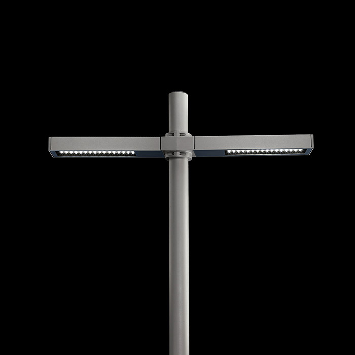Светильник Ares Dooku600 Power LED / Pole ⌀ 102mm - Double Top Pole - Wide Beam 120° (Wide Spaces - Public Areas - Parking Areas) / Grey 539030.6 PS1026801-35581