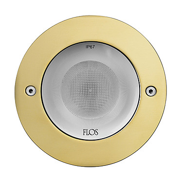  Flos Neutron I Fixed Round Floor LED Side Emiting Stainless steel gold 07.9525.PGA PS1028545-54184