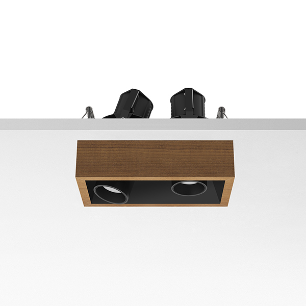 Светильник Flos Johnny 80 Semi-Recessed 2L Square Teak 03.0732.TK PS1031192-52973