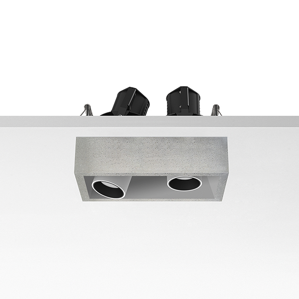 Светильник Flos Johnny 80 Semi-Recessed 2L Square Concrete 03.0772.CE PS1031192-53008