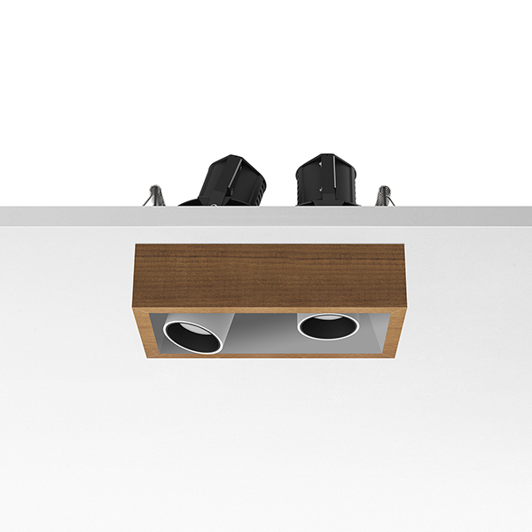 Светильник Flos Johnny 80 Semi-Recessed 2L Square Teak 03.0771.TK PS1031192-53006