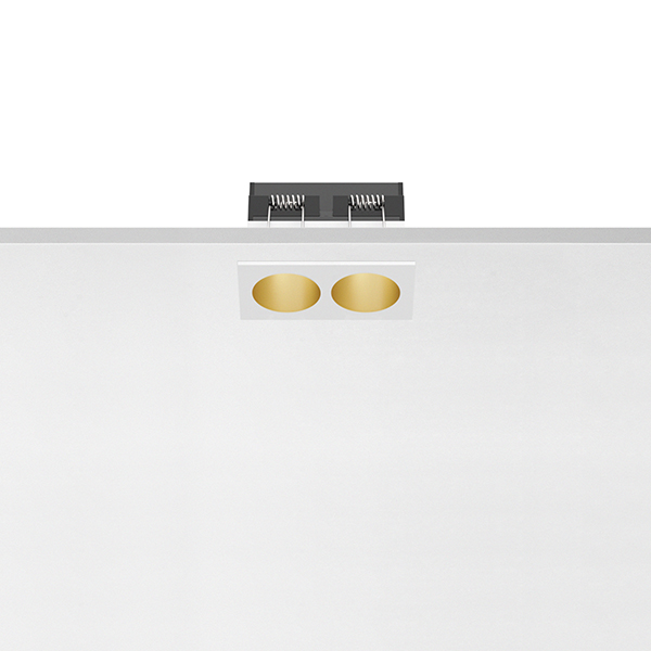 Светильник Flos Light Shadow Fixed Trim 2 Spots Optic Medium White / Matt Gold 03.9103.40 PS1029627-58811