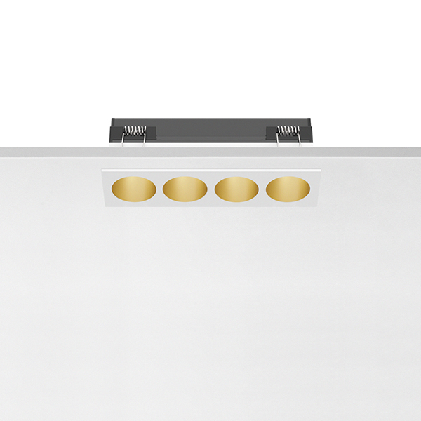 Светильник Flos Light Shadow Fixed Trim 4 Spots Optic Flood White / Matt Gold 03.9138.40 PS1029627-58909