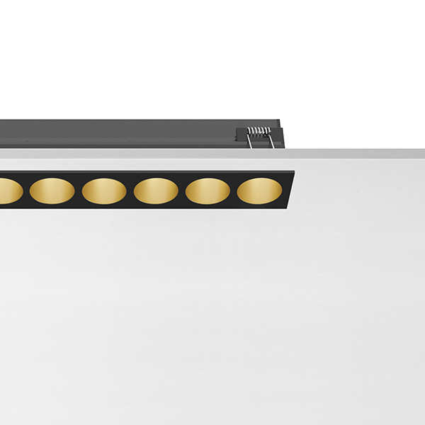 Светильник Flos Light Shadow Fixed Trim 8 Spots Optic Flood Black / Matt Gold 03.9148.14 PS1029627-58938