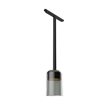  Flos Suspension Glass Downlight 110 Black Rod 400 mm On Board Dimmer Smoked Glass 03.8133.FU PS1029424-58262
