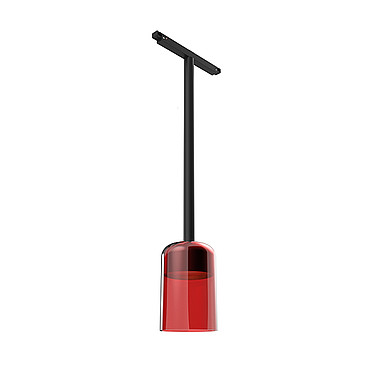  Flos Suspension Glass Downlight 110 Black Rod 400 mm On Board Dimmer Red Glass 03.8131.RC PS1029424-58251
