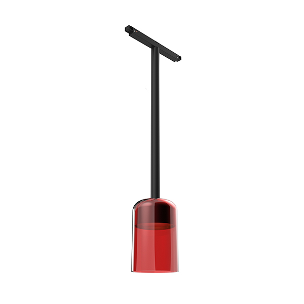 Светильник Flos Suspension Glass Downlight 110 Black Rod 100 mm On Board Dimmer Red Glass 03.8130.RC PS1029424-58245