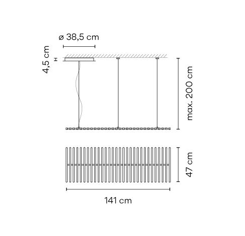 Люстра Vibia Rhythm Horizontal Matt dark-brown lacquer / RAL 8019 211214 PS1034478-81237