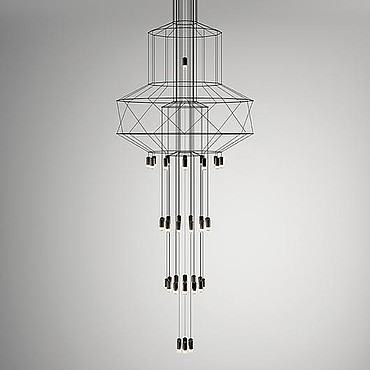  Vibia Wireflow Chandelier Matt black lacquer / RAL 9005 037504 PS1034515-79867