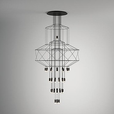  Vibia Wireflow Chandelier Black lacquer / RAL 9005 037404 PS1034515-79866