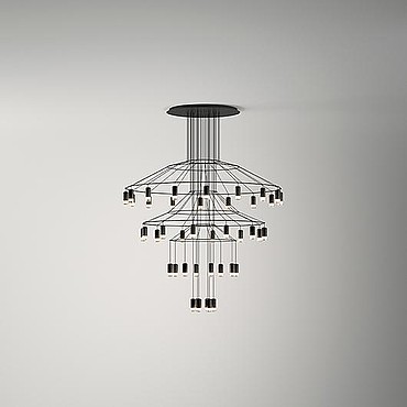  Vibia Wireflow Chandelier Black lacquer / RAL 9005 037704 PS1034515-79869