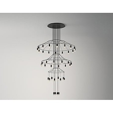  Vibia Wireflow Chandelier Black lacquer / RAL 9005 037804 PS1034515-79870