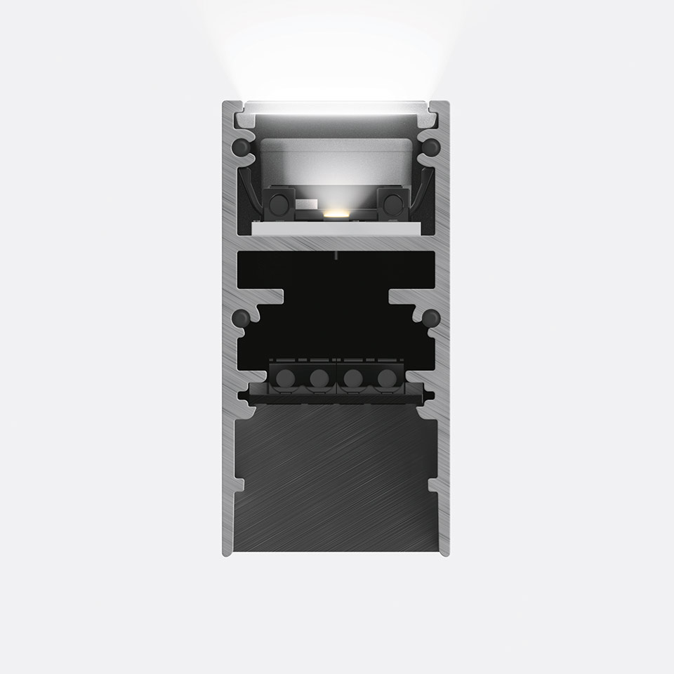 Светильник Artemide A.24 - Suspension Magnetic Track - Track + Indirect Emission - 2352mm - 4000K - Brushed Silver AQ40515 PS1036795-89823