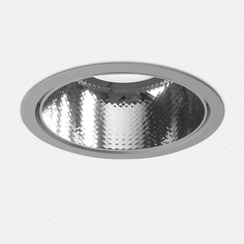 Светильник Artemide Luceri LED Round Trim - Faceted Mirror Optics 3000K - Driver 35W DALI - Grey BB02005+DV1018 PS1037432-93715