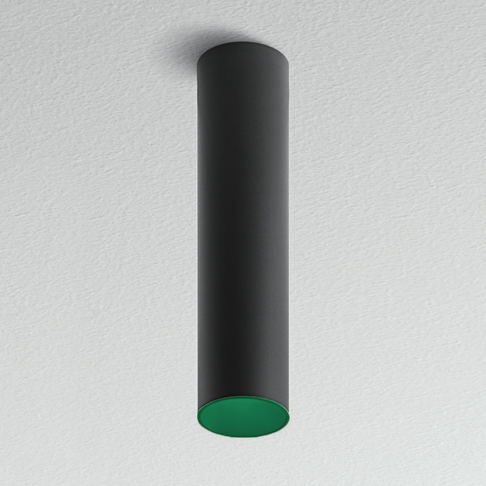  Artemide Tagora Ceiling 80 - Led 52 3000K - Black/Green - Dimmable Dali AB08359 PS1037509-95349