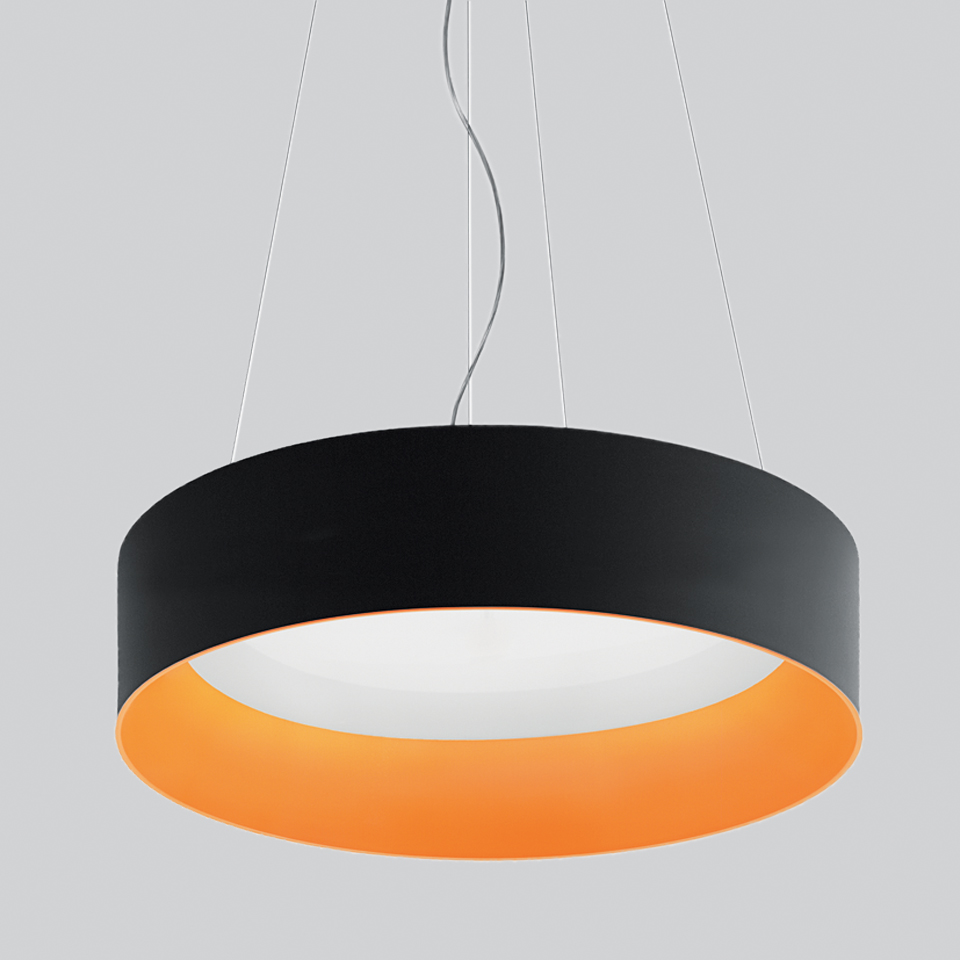  Artemide Tagora Suspension 970 - Direct + Indirect Emission - dimmable - Black/Orange M250911 PS1037156-95487