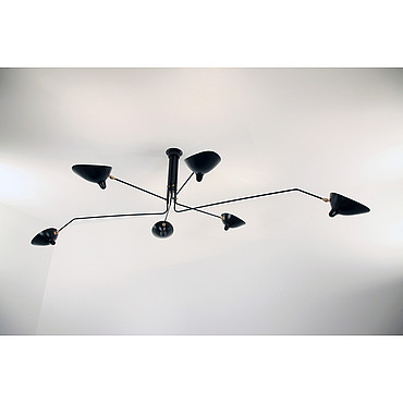  Serge Mouille CEILING LAMP 6 ROTATING ARMS P6B PS1040639
