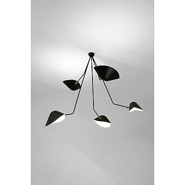  Serge Mouille 5 ANGLED ARMS  SPIDER CEILING LAMP PAR5BC PS1040642