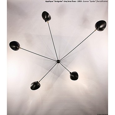  Serge Mouille 5 STILL ARMS SPIDER WALL LAMP AR5B PS1040655