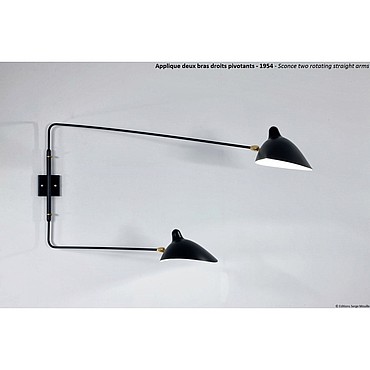  Serge Mouille 2 ROTATING STRAIGHT ARMS WALL LAMP AP2BD PS1040648