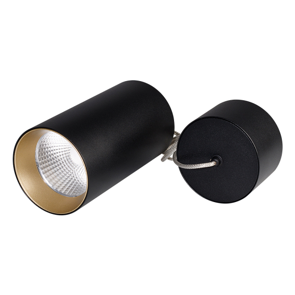 Светильник подвесной Arlight SP-POLO-R85-2-15W Warm White 40deg (Black, Gold Ring, IP20 Металл) 022960 PS1044839-152048