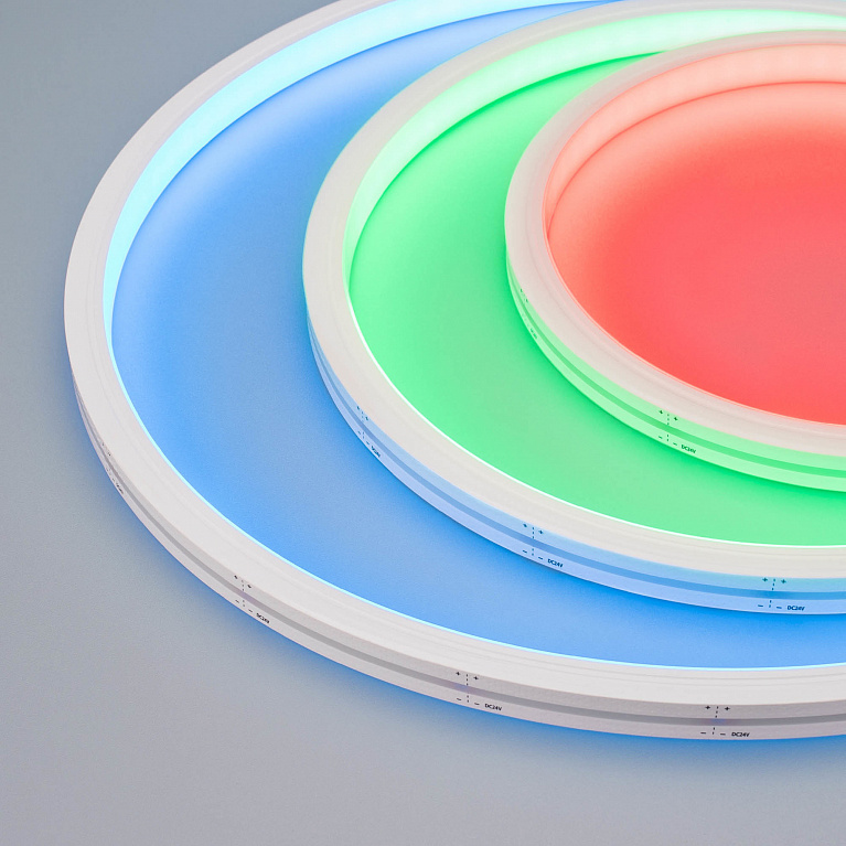 Гибкий неон Arlight MOONLIGHT-TOP-GM192-13x12mm 24V RGBW-Warm (14.4 W/m, IP67, 5m, wire x2) 041484 PS1048254-175243