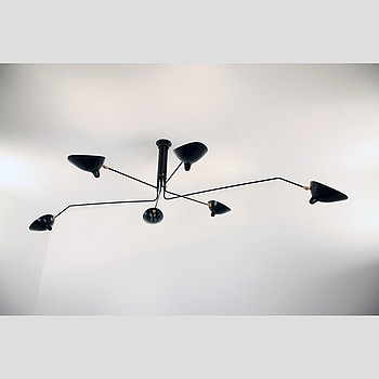 CEILING LAMP 6 ROTATING ARMS Serge Mouille