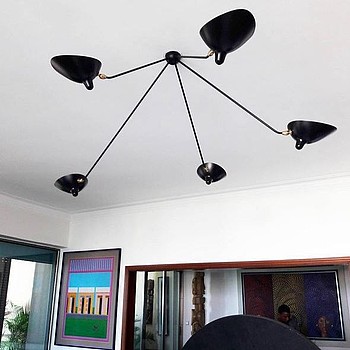 5 ARMS SPIDER CEILING LAMP Serge Mouille