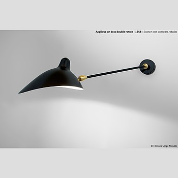 ONE ARM WITH TWO SWIVEL WALL LAMP Serge Mouille
