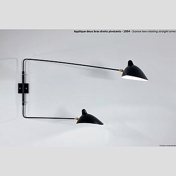 2 ROTATING STRAIGHT ARMS WALL LAMP Serge Mouille